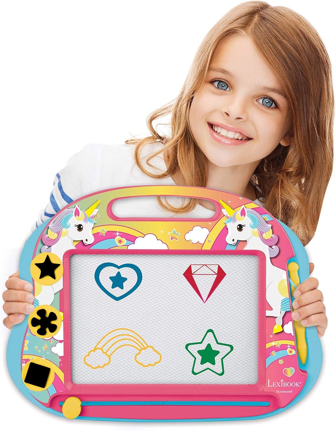 imageLEXiBOOK Paw Patrol Multicolor Magic Magnetic Drawing Board Artistic Creative Toy for Girls and Boys Stylus Pen and Stamps RedBlue CRPA550Unicorn