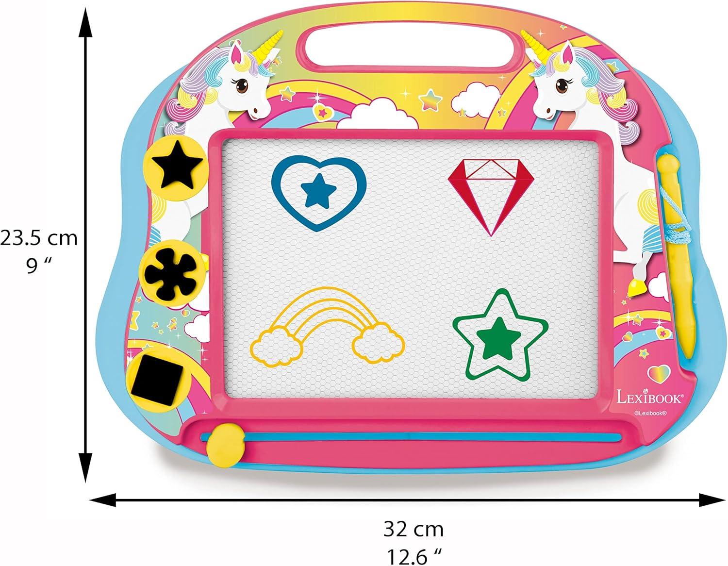 imageLEXiBOOK Paw Patrol Multicolor Magic Magnetic Drawing Board Artistic Creative Toy for Girls and Boys Stylus Pen and Stamps RedBlue CRPA550Unicorn