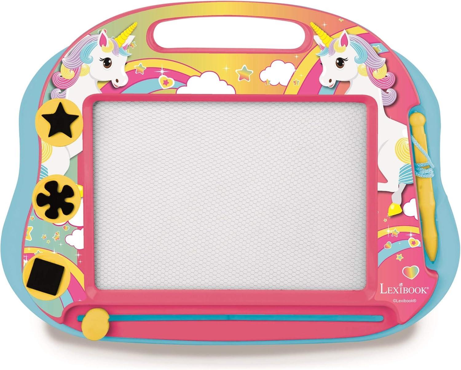 imageLEXiBOOK Paw Patrol Multicolor Magic Magnetic Drawing Board Artistic Creative Toy for Girls and Boys Stylus Pen and Stamps RedBlue CRPA550Unicorn