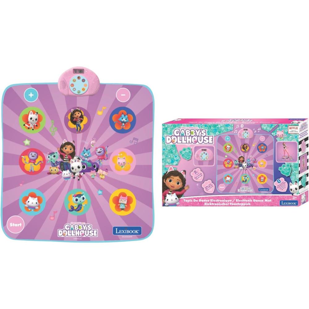 imageLEXIBOOK Gabbys Dollhouse Electronic Dance Floor Mat Illuminated Keys Builtin Speaker Purple DM10GDHGabbys Dollhouse