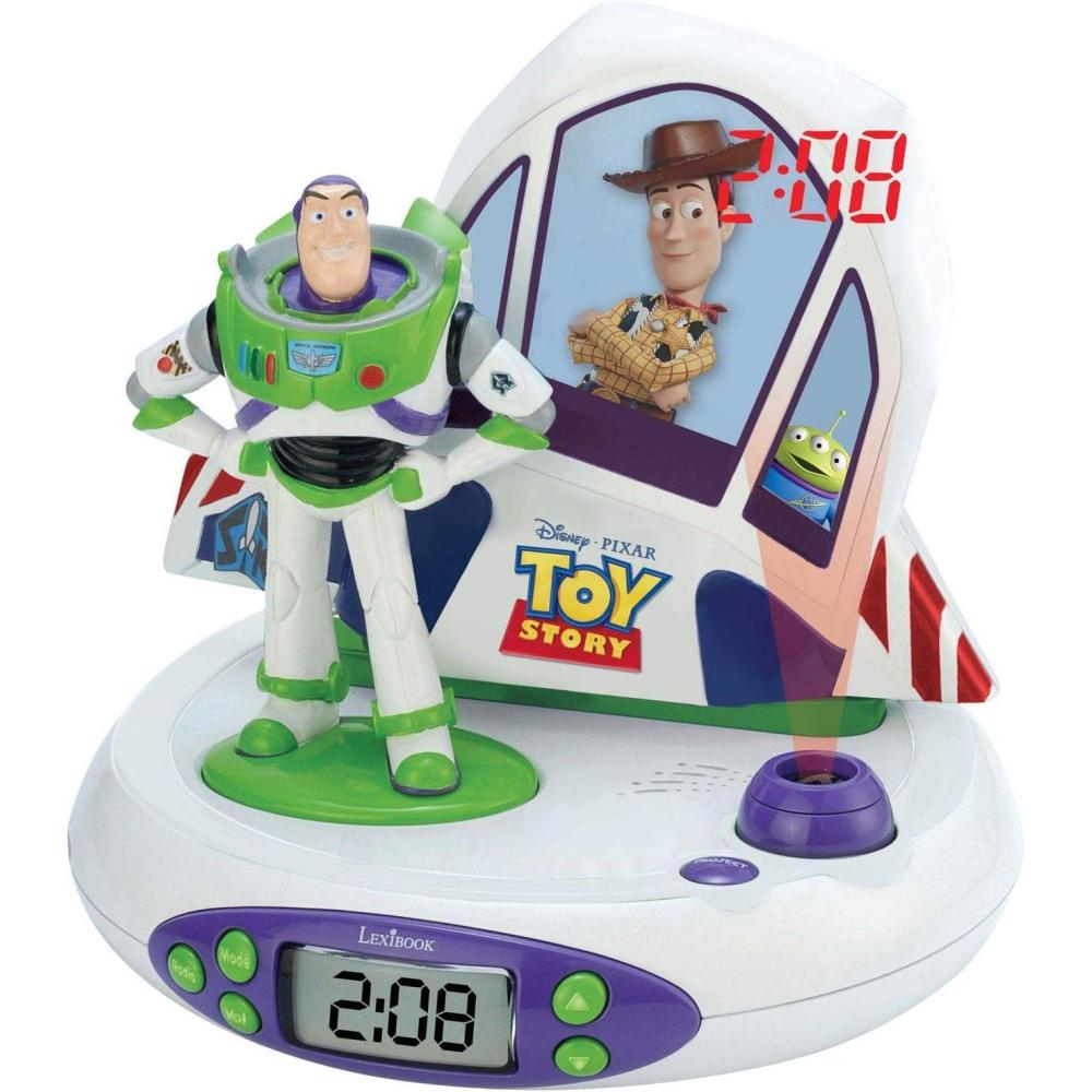 imageLEXIBOOK Super Mario Projector Alarm Clock for Kids Nightlight and time Projection to The Ceiling Sound Effects BatteryPowered Bluered RP500NIToy Story