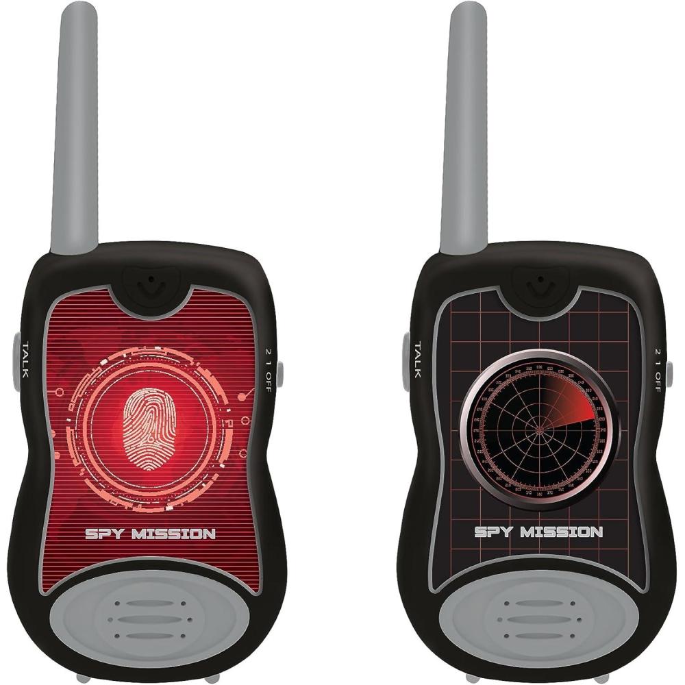imageLEXiBOOK  Spy Mission  Walkie Talkies 200m Communication Set for Kids 2 Communication Channels Belt Clip BlackRed TW12SPY