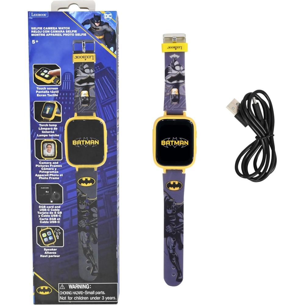 imageLEXiBOOK Batman Selfie Camera Watch HD Touch Screen 720p Camera MP3 Player Builtin Speaker Dictaphone Pedometer 5 Games Blue DMW070BAT