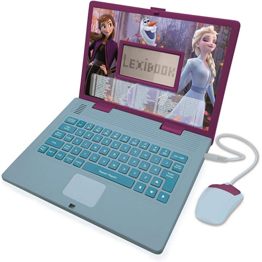 imageLEXiBOOK Disney Frozen 2  Educational and Bilingual Laptop SpanishEnglish  Girls Toy with 124 Activities to Learn Play Games and Music with Elsa ampamp Anna  BluePurple JC598FZi2