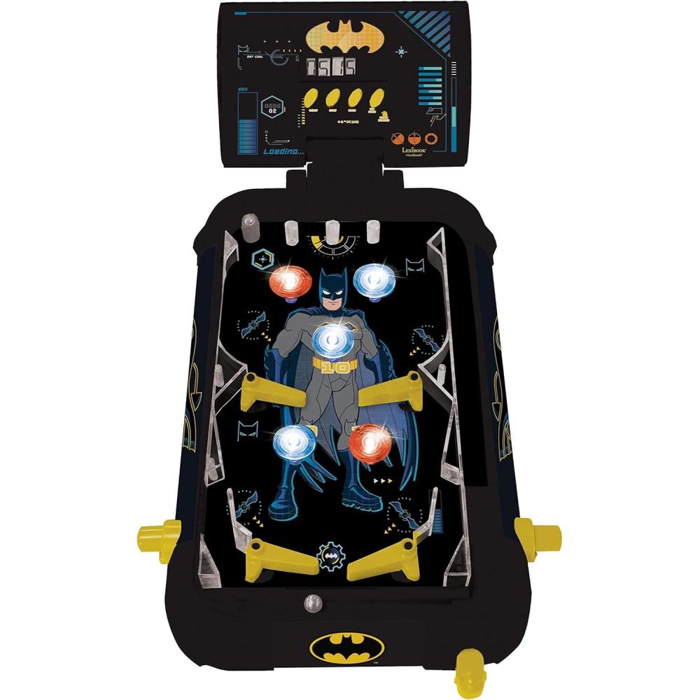 imageLEXiBOOK Disney Stitch Electronic Table Pinball Action and Reflex Game for Children and Family LCD Screen Light and Sound Effects Blue JG610DBatman
