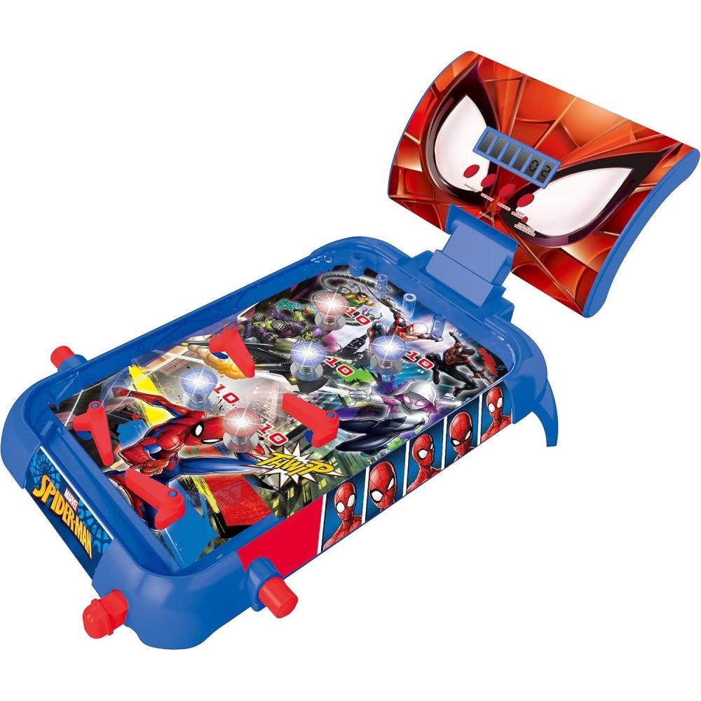 imageLEXiBOOK Disney Stitch Electronic Table Pinball Action and Reflex Game for Children and Family LCD Screen Light and Sound Effects Blue JG610DSpiderMan
