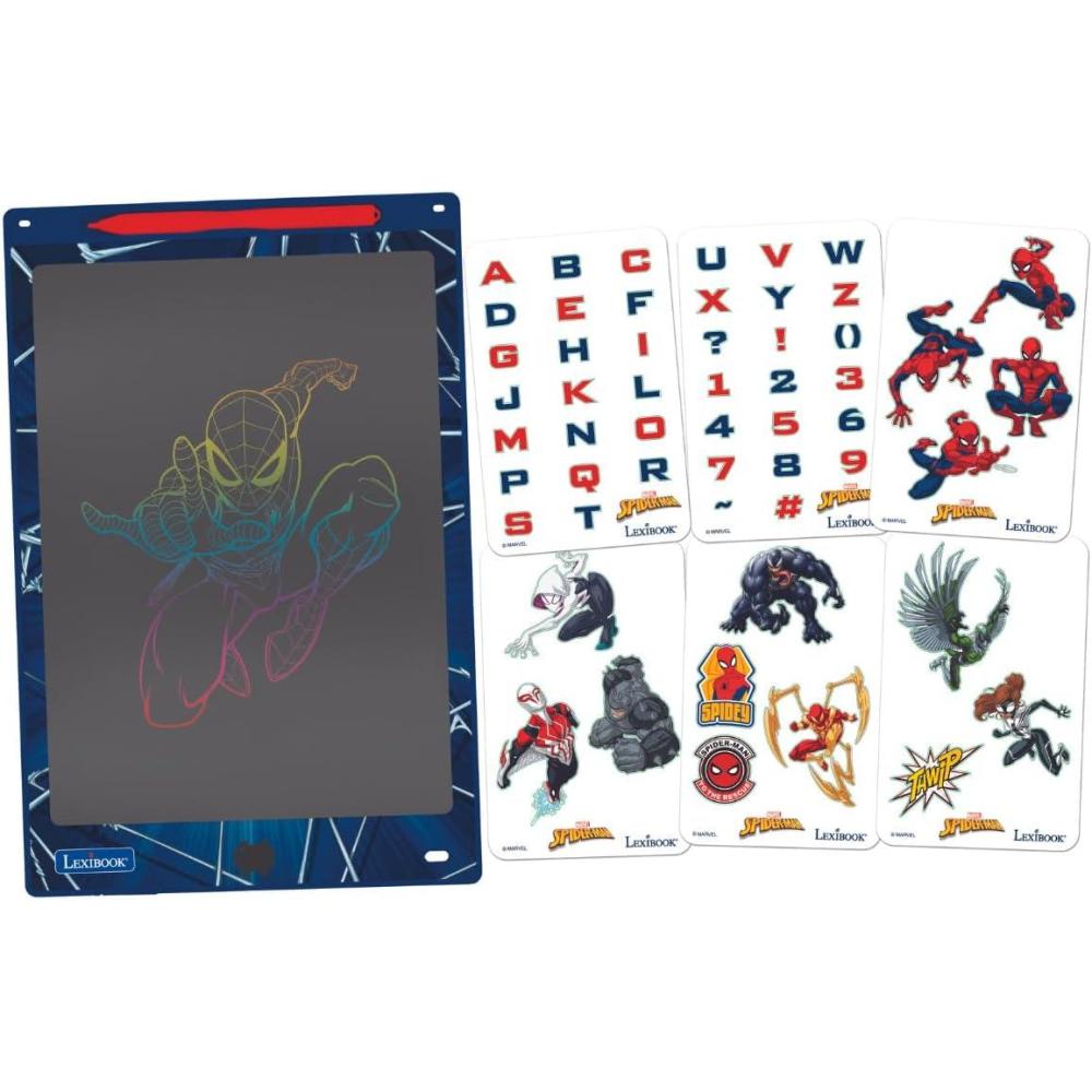 imageLEXiBOOK Disney Stitch Magic Slate Art and Craft Toy for Girls and Boys A4 Size with Multicolored Drawings BlueOrange CRT10DSpiderMan