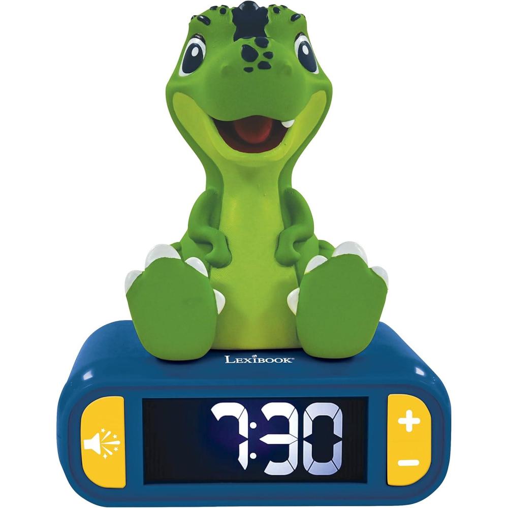 imageLEXiBOOK Disney Stitch Stitch Nightlight Alarm Clock Sounds and Melodies LCD Backlit Screen Luminous Snooze Blue RL800DDinosaur