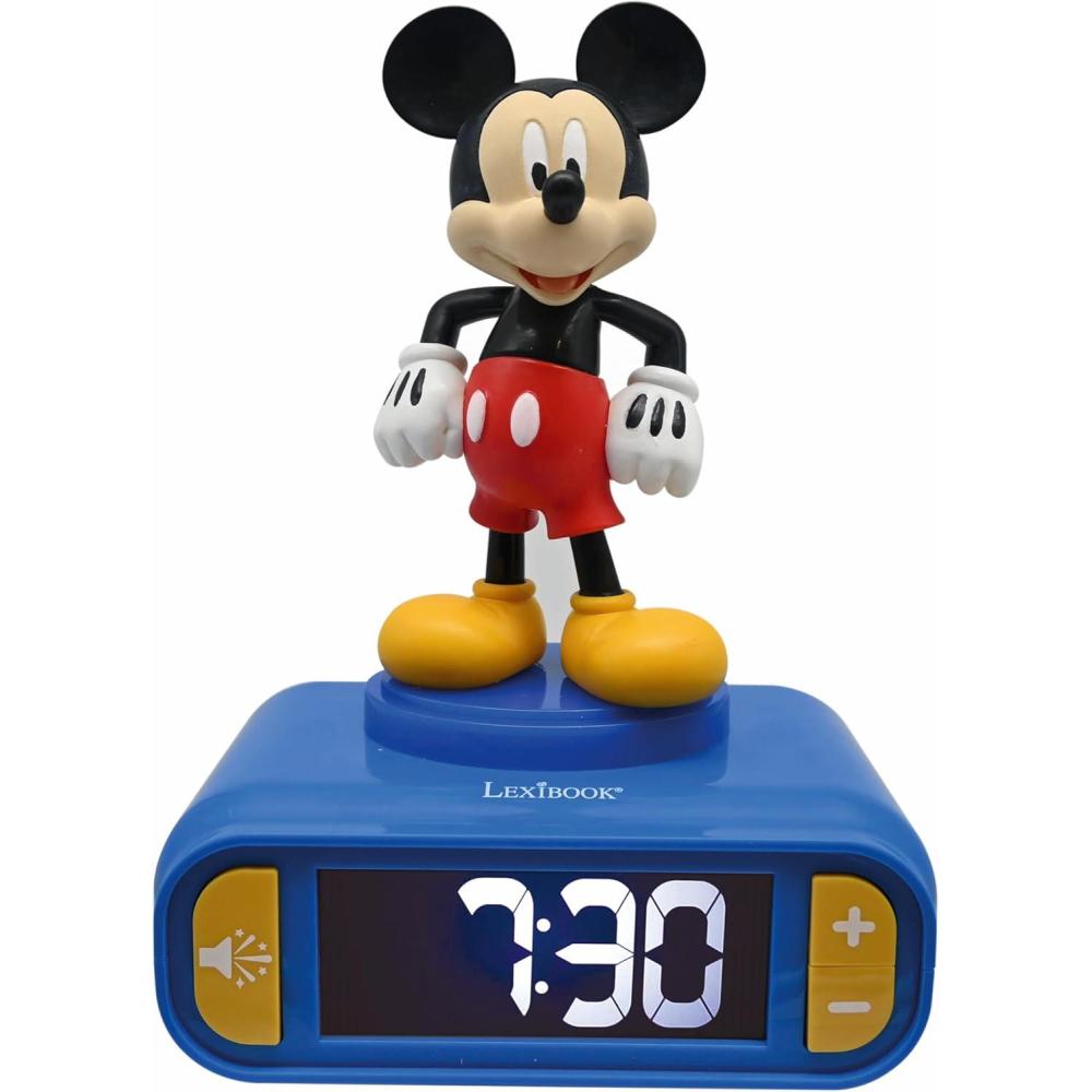 imageLEXiBOOK Disney Stitch Stitch Nightlight Alarm Clock Sounds and Melodies LCD Backlit Screen Luminous Snooze Blue RL800DDisney Mickey