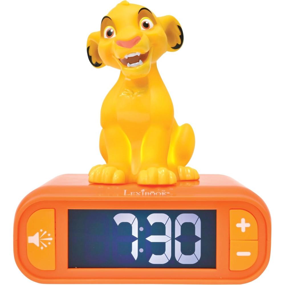 imageLEXiBOOK Disney Stitch Stitch Nightlight Alarm Clock Sounds and Melodies LCD Backlit Screen Luminous Snooze Blue RL800DDisney The Lion King