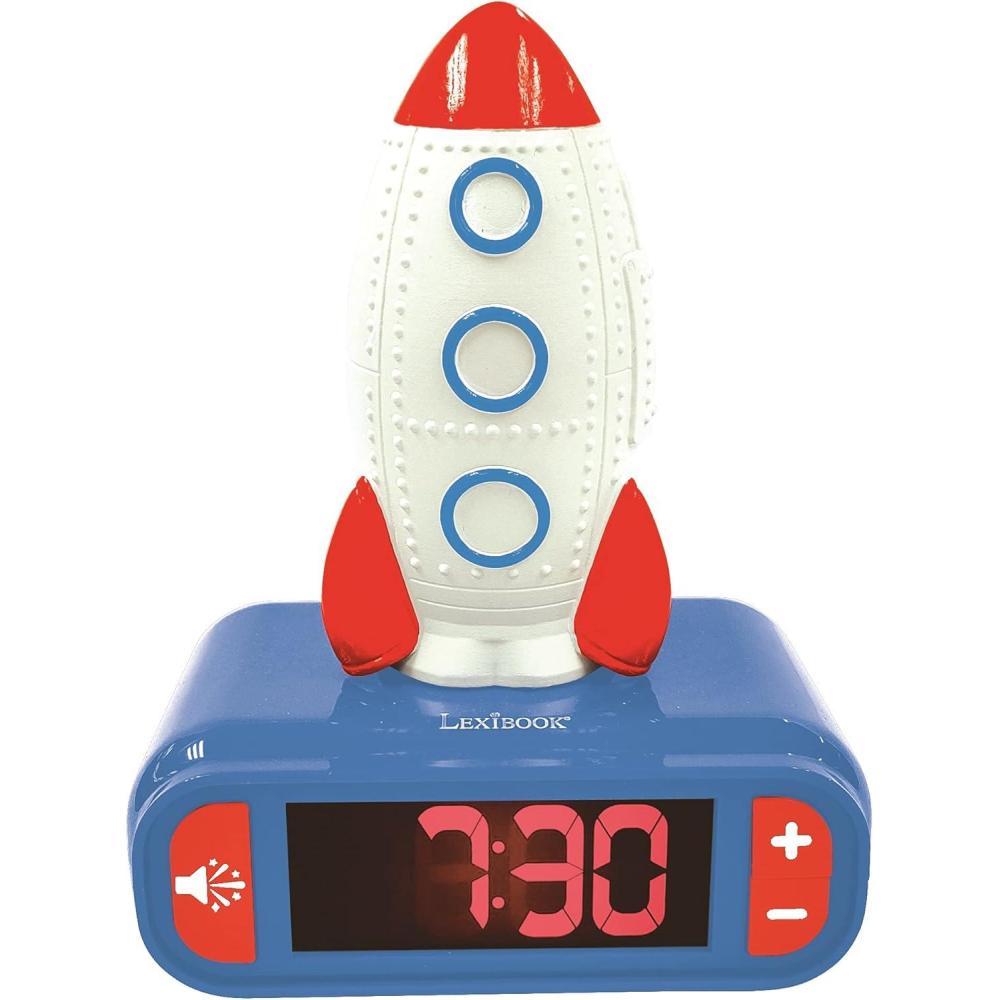 imageLEXiBOOK Disney Stitch Stitch Nightlight Alarm Clock Sounds and Melodies LCD Backlit Screen Luminous Snooze Blue RL800DRocket