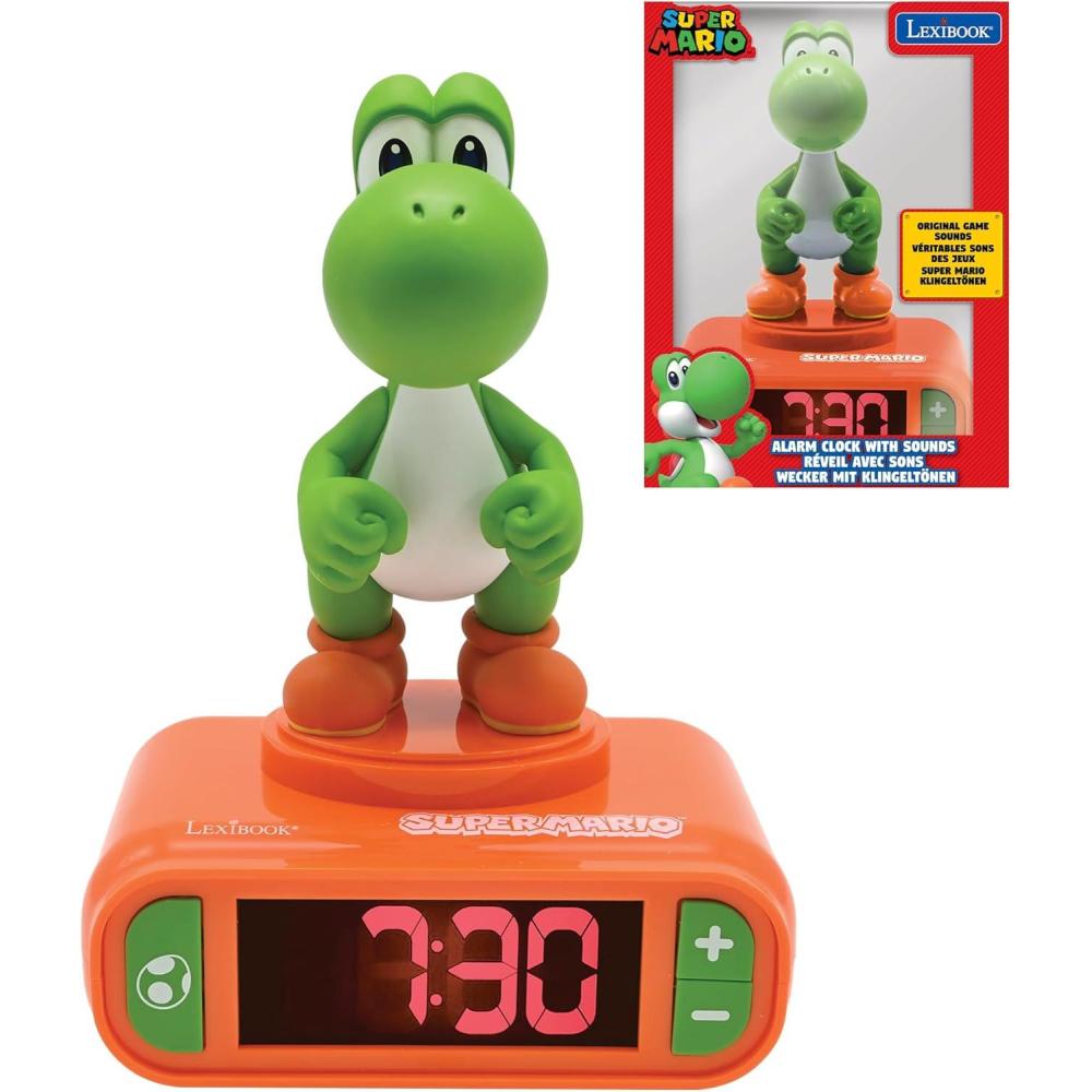 imageLEXiBOOK Disney Stitch Stitch Nightlight Alarm Clock Sounds and Melodies LCD Backlit Screen Luminous Snooze Blue RL800DSuper Mario  Yoshi