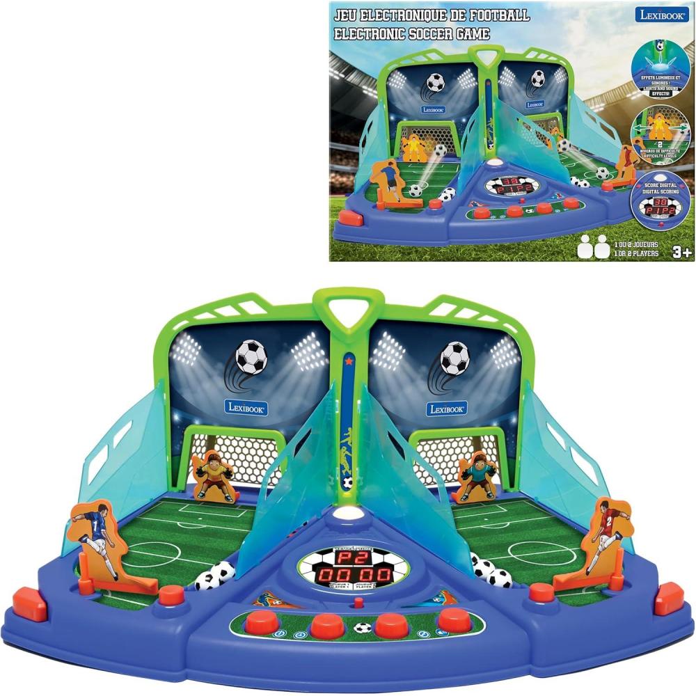 imageLEXiBOOK Electronic Football Game with Light and Sound Effects for 2 Players BlueGreen JG945