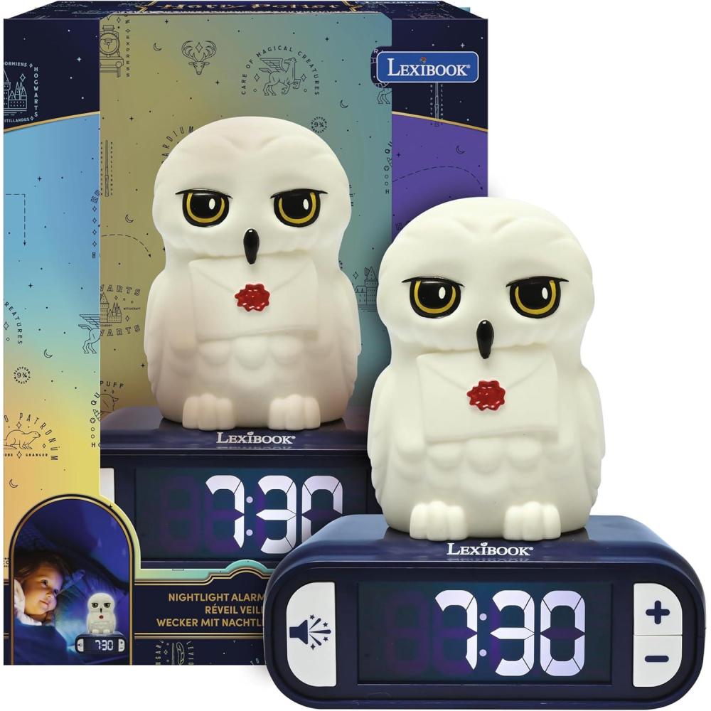 imageLEXiBOOK Hedwig Hedwig Nightlight Alarm Clock Sounds and Melodies Backlit LCD Screen Luminous Snooze RL800HP1