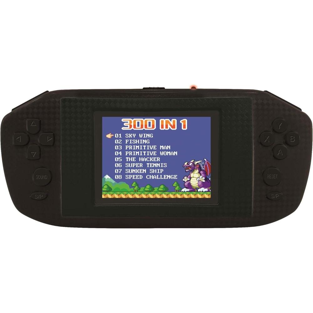 imageLEXiBOOK JL3000 Power Cyber Arcade Portable Game Console 300 Games 28quot LCD Color Screen Black