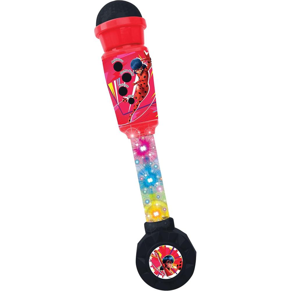 imageLEXiBOOK Miraculous Lighting Microphone for Children Musical Toy Game Builtin Speaker Light Effects Auxin Cable Plug Red MIC90MIMiraculous  MIC90MI