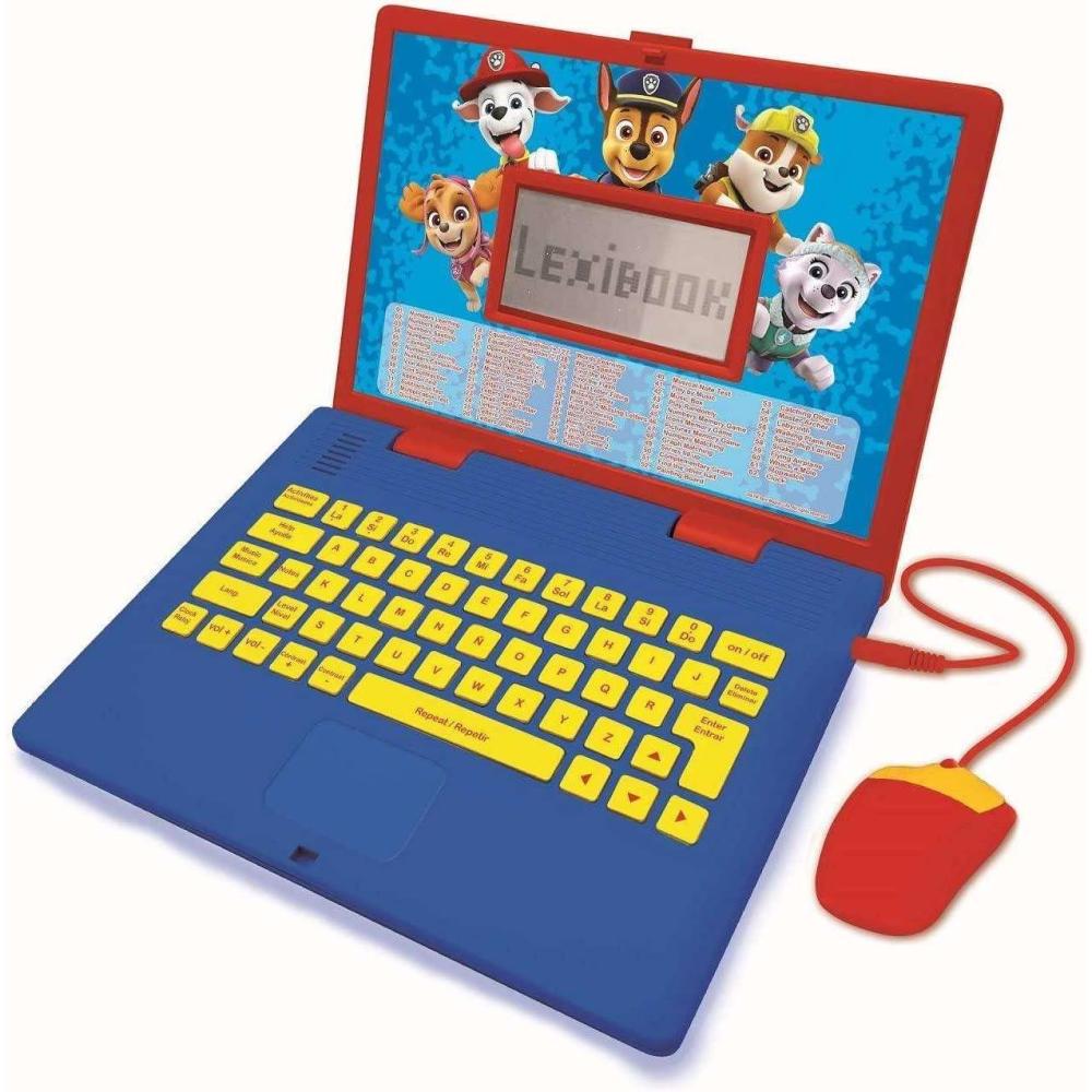 imageLEXiBOOK Paw Patrol  Educational and Bilingual Laptop SpanishEnglish  Toy for Child Kid Boys ampamp Girls 124 Activities Learn Play Games and Music with Chase Marshall  RedBlue JC598PAi2