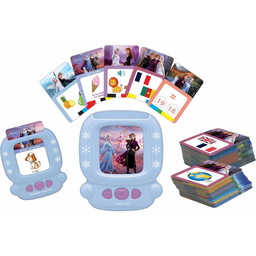 imageLEXiBOOK Paw Patrol Bilingual Interactive Card Reader Audio Toy to Learn English and Spanish 150 DoubleSided Educational Cards Educational Quiz ampamp flashcard Machine Bluered JCR10PAi2Frozen