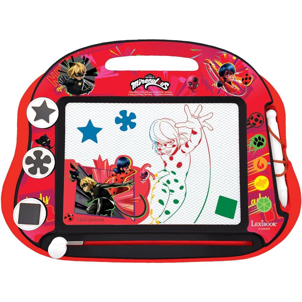imageLEXiBOOK Paw Patrol Multicolor Magic Magnetic Drawing Board Artistic Creative Toy for Girls and Boys Stylus Pen and Stamps RedBlue CRPA550Miraculous