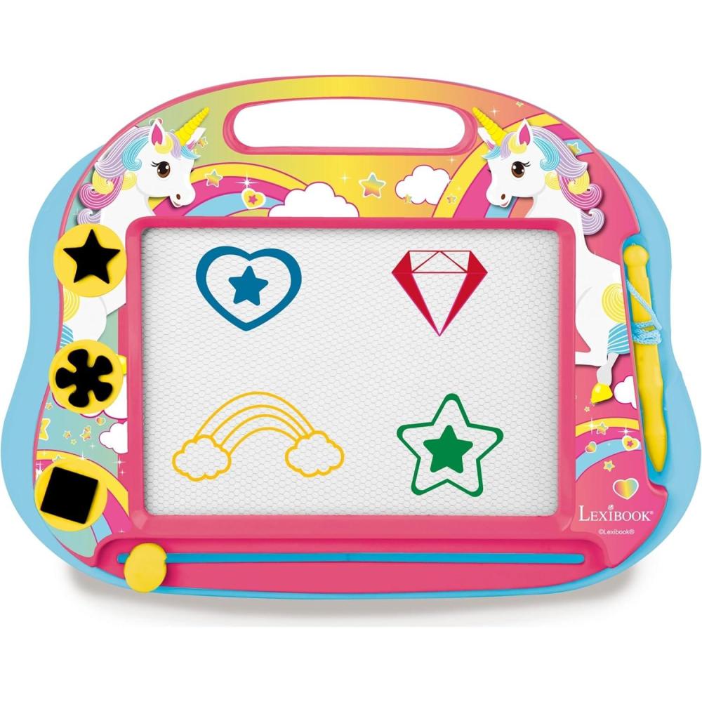 imageLEXiBOOK Paw Patrol Multicolor Magic Magnetic Drawing Board Artistic Creative Toy for Girls and Boys Stylus Pen and Stamps RedBlue CRPA550Unicorn