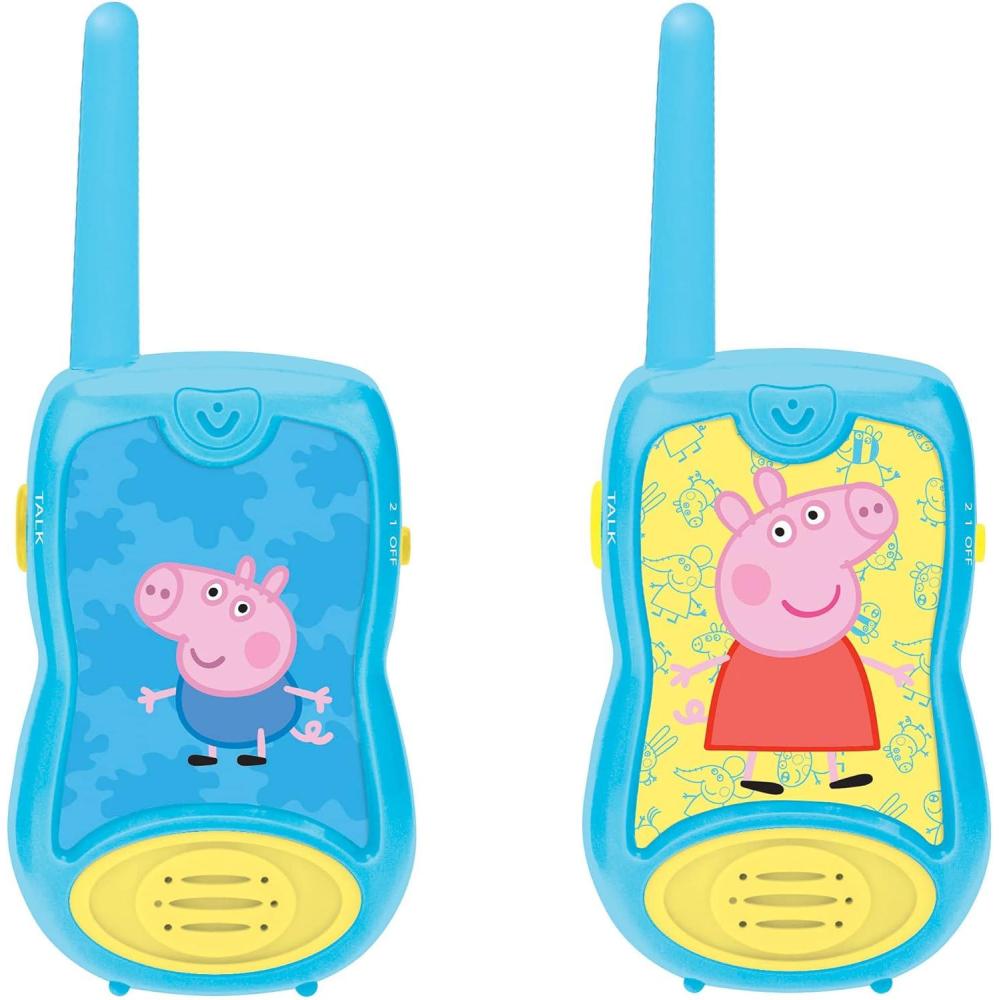 imageLEXiBOOK Peppa Pig Walkietalkies Communication Game for Children Belt Clip for Transport Battery Blue TW12PP