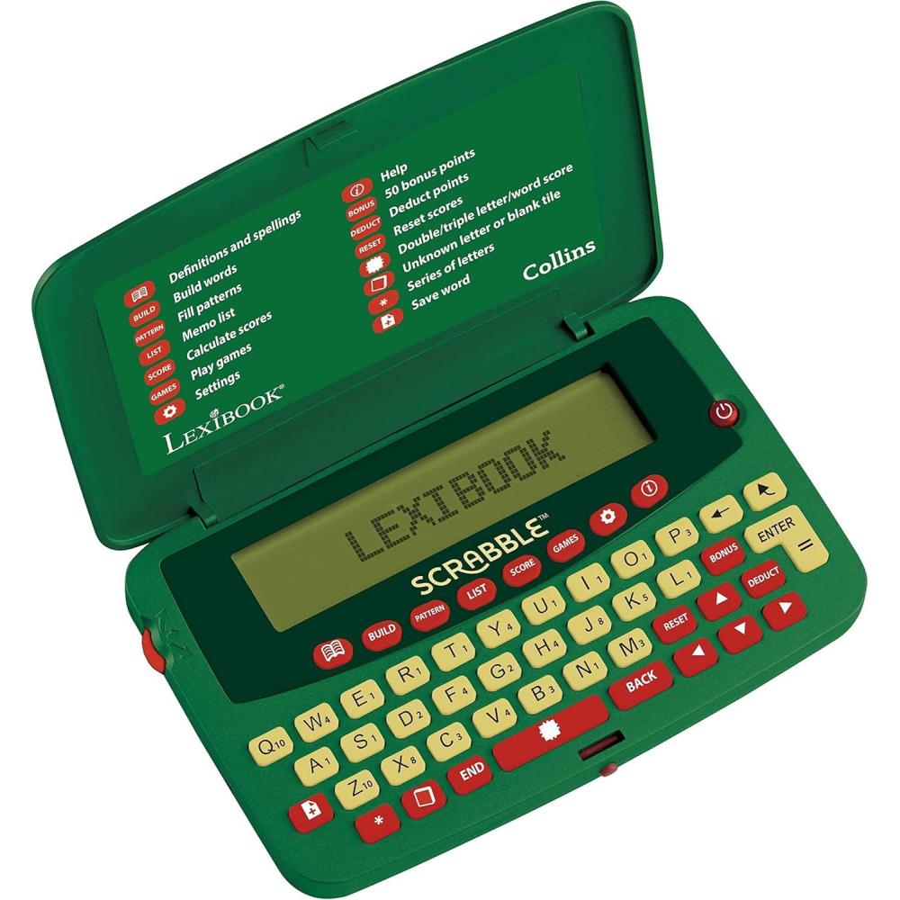 imageLEXiBOOK Scrabble Dictionary Build and Pattern Function 276 000 playable Words from Collins Dictionary GreenRed SCF328AEN