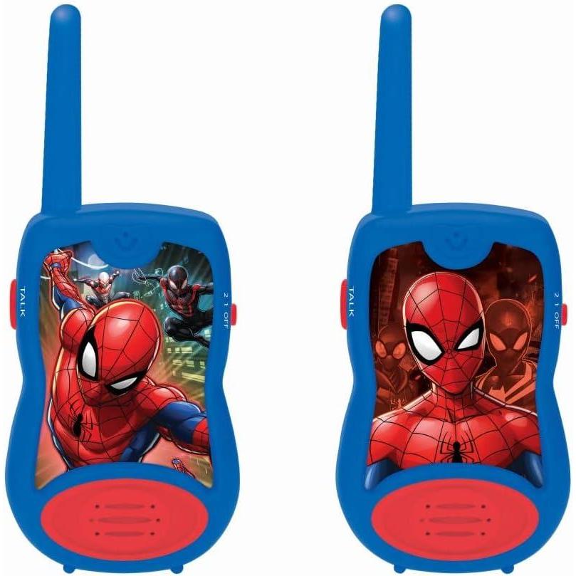 imageLEXiBOOK SpiderMan Walkietalkies Communication Game for Children Belt Clip for Transport Battery Blue TW12SP