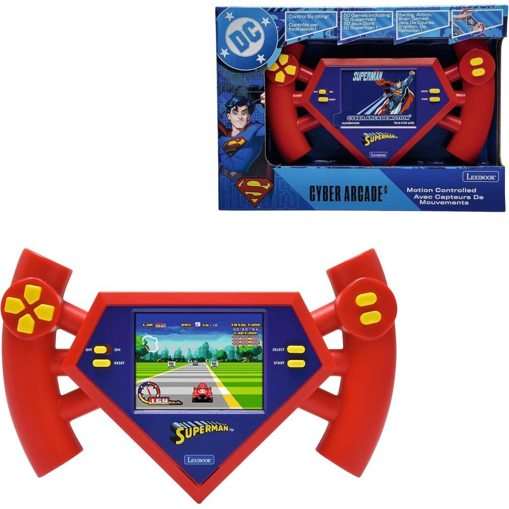 imageLEXiBOOK Superman Superman Cyber Arcade Console Compact and Portable 50 Games Color LCD Screen Battery Powered JL3180SU