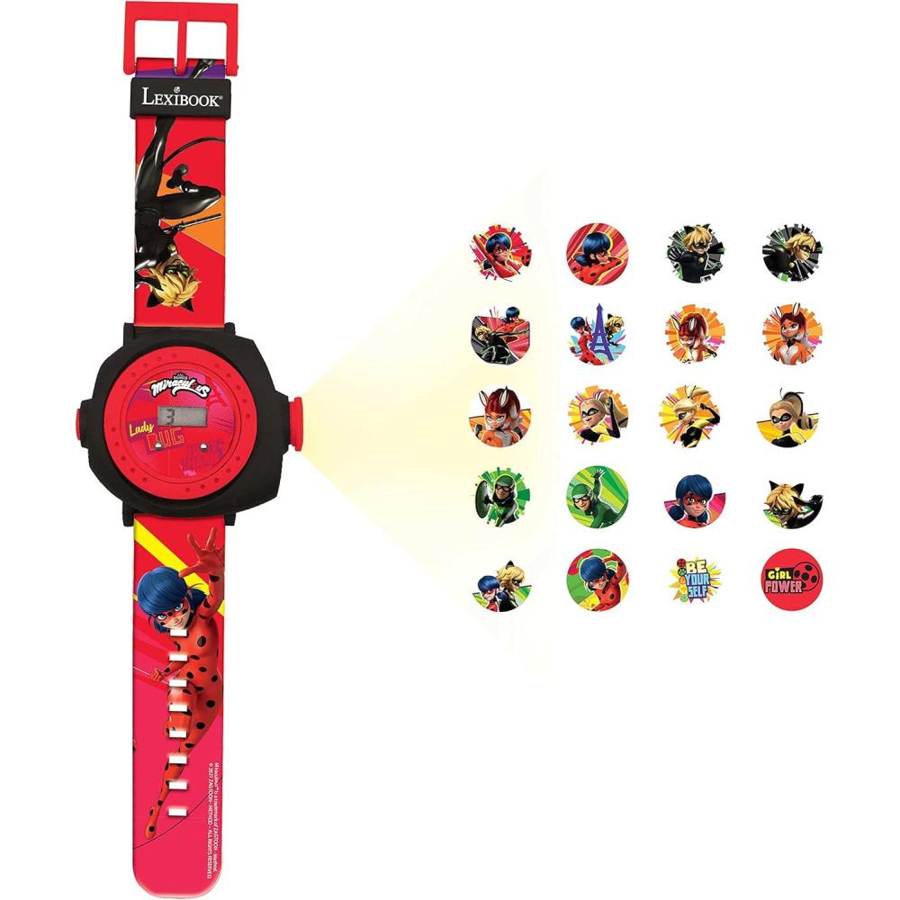 imageLexibook  Adjustable Projection Watch Digital Screen  20 Images  for ChildrenMiraculous