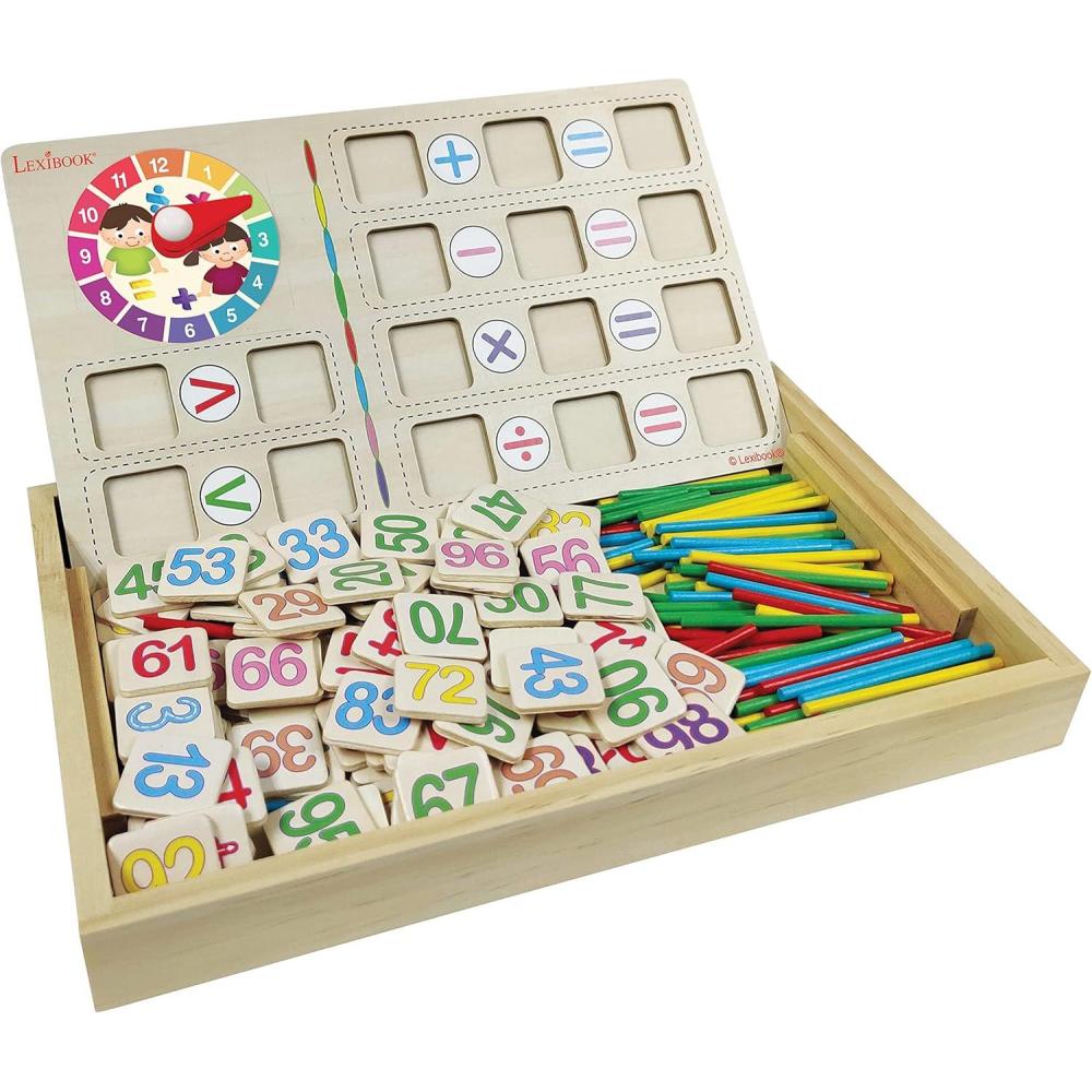 imageLexibook Bio Toys Math School a Wooden Activity Box to Learn to Count Preschool Educational Toy for Firsttime Awakening EDU200