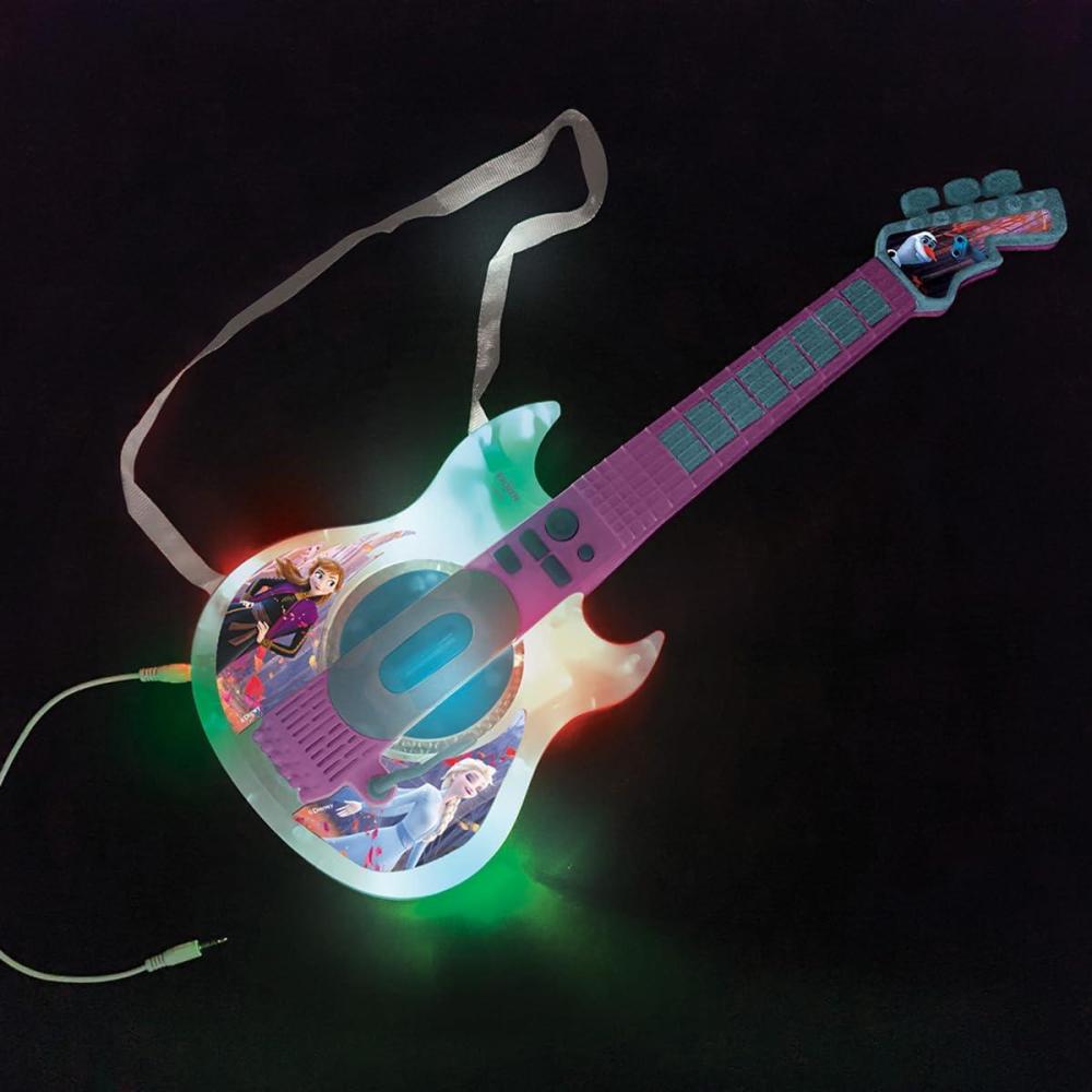 imageLexibook Frozen LightUp Electronic Guitar with Microphone Glasses with Microphone melodies 2 Game Modes MP3 Input BluePurple K260FZ