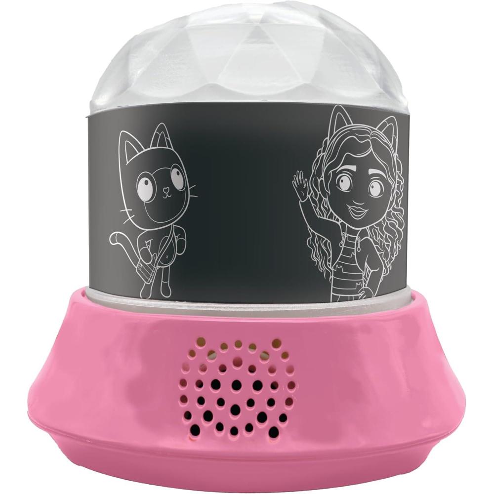 imageLexibook Gabby and the Magic House Night Light with Speaker Projections by Gabbys Dollhouse Kaleidoscopic Ceiling Lights Speaker with Auxiliary Socket Rechargeable NLJ035GDHGabby and the Magic House