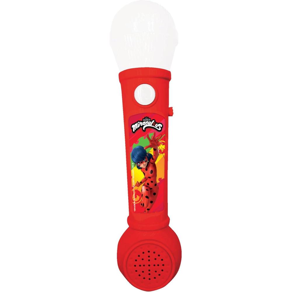 imageLexibook Gabbys Dollhouse Illuminated Microphone for Kids Musical Toy Builtin Speaker Light Effects Demo Tunes Included PinkBlue MIC80GDHMiraculous