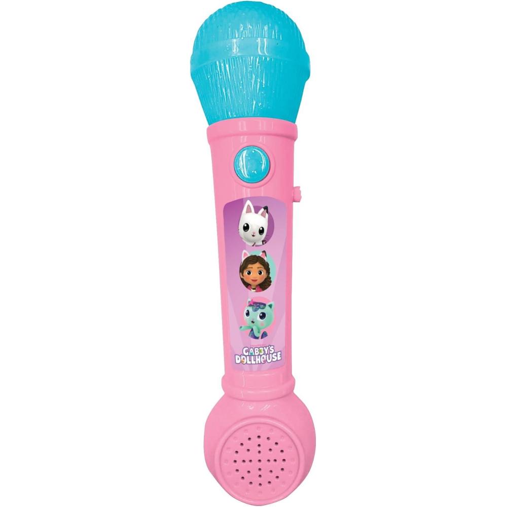 imageLexibook Gabbys Dollhouse Illuminated Microphone for Kids Musical Toy Builtin Speaker Light Effects Demo Tunes Included PinkBlue MIC80GDHmodern