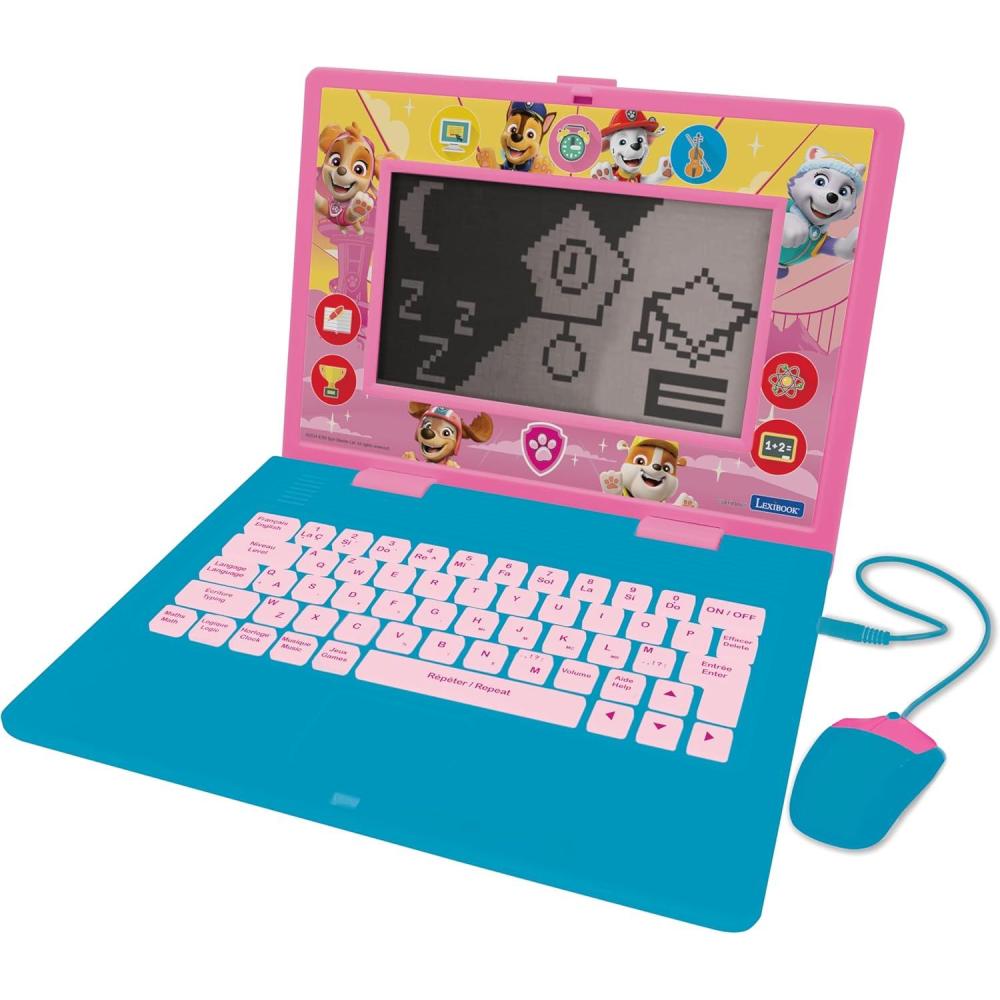 imageLexibook Paw Patrol Bilingual and Educational Laptop SpanishEnglish Toy for Children 170 Activities to Learn Play Games and Music Large Screen PinkBlue JC599PAGi2Paw Patrol  Pink