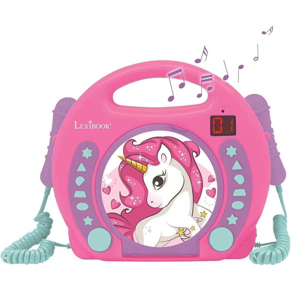 imageLexibook Paw Patrol Chase Marshall Karaoke CD Player with 2 Microphones Programming Function Headphones Jack for Kids with Power Supply or Batteries BlueRed RCDK100PAUnicorn