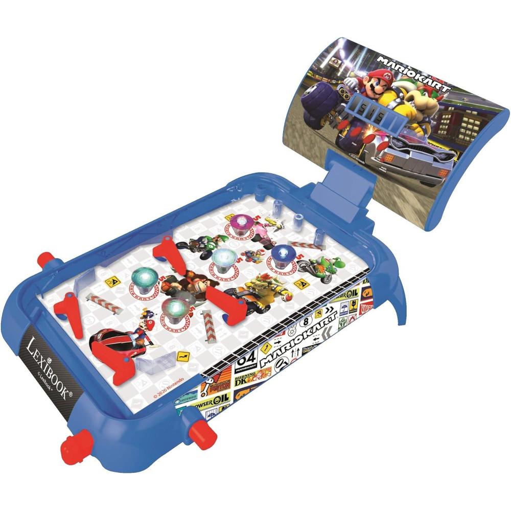 imageLexibook SpiderMan Electronic Table Pinball Action and Reflex Game for Children and familiy LCD Screen Light and Sound Effects Bluered JG610SPSuper Mario