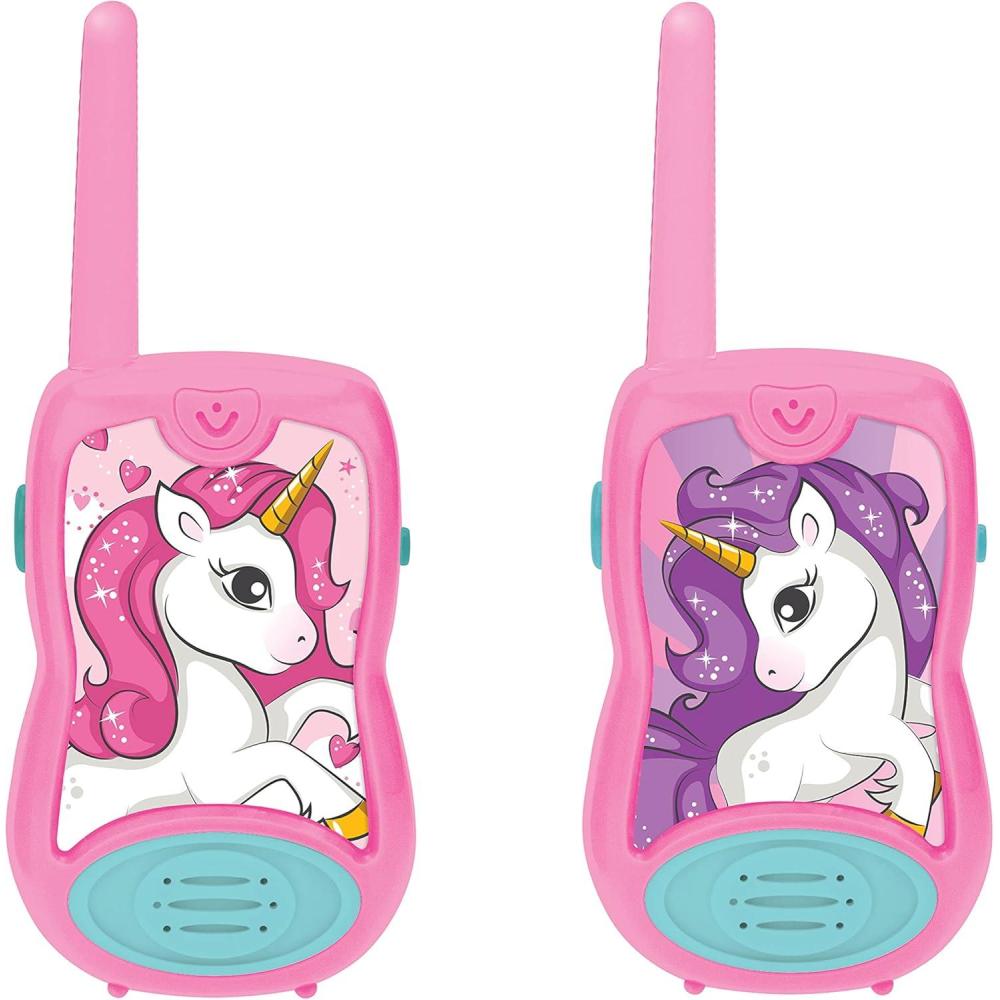 imageLexibook Walkietalkies for Kids Toys Long Range 8km  5 Miles LCD Screen Digital Sound Indoor and Outdoor Communication Game Belt Clip Black TW58USUnicorn  400 feet version