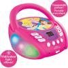 LEXiBOOK – Disney Princess – Bluetooth CD Player for Kids – Portable, Multicoloured Light Effects, Microphone Jack, Aux-in Jack, AC or Battery-Operated, RCD109DP