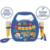 LEXiBOOK – Paw Patrol – Portable Karaoke Digital Player for Kids – Microphones, Light Effects, Bluetooth, Record and Voice Changer Functions, Rechargeable Battery, Blue/red, MP320PAZ(MP320PAZ)