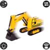 LEXiBOOK, Crosslander® pro RC Excavator, Remote Controlled Backhoe, Automatic Shovel, Play mat, Sand Moulds, 2 Trucks and a Bridge in Boxes Included, Rechargeable, RCP30(RC Excavator)