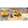 LEXiBOOK, Crosslander® pro RC Excavator, Remote Controlled Backhoe, Automatic Shovel, Play mat, Sand Moulds, 2 Trucks and a Bridge in Boxes Included, Rechargeable, RCP30(RC Excavator)