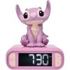 LEXiBOOK, Disney Stitch, Stitch Nightlight Alarm Clock, Sounds and Melodies, LCD Backlit Screen, Luminous, Snooze, Blue, RL800D(Disney Stitch – Angel)