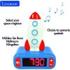 LEXiBOOK, Disney Stitch, Stitch Nightlight Alarm Clock, Sounds and Melodies, LCD Backlit Screen, Luminous, Snooze, Blue, RL800D(Rocket)