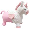 LEXiBOOK Inflatable Jumping Unicorn, for Indoor and Outdoor use, Balance and Motor Skills Development, Hand Pump Included, Safe and Resistant Plastic, Pink, BG050UNI(Unicorn – Pink / white with cover)