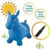 LEXiBOOK Inflatable Jumping Unicorn, for Indoor and Outdoor use, Balance and Motor Skills Development, Hand Pump Included, Safe and Resistant Plastic, Pink, BG050UNI(Horse – Blue)