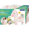 LEXiBOOK Inflatable Jumping Unicorn, for Indoor and Outdoor use, Balance and Motor Skills Development, Hand Pump Included, Safe and Resistant Plastic, Pink, BG050UNI(Unicorn – Pink / white with cover)