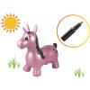 LEXiBOOK Inflatable Jumping Unicorn, for Indoor and Outdoor use, Balance and Motor Skills Development, Hand Pump Included, Safe and Resistant Plastic, Pink, BG050UNI(Unicorn – Pink)