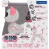 LEXiBOOK, Power Kitty Jr., Remote Control cat to Train, Waddles Like a Real cat, Interactive Eyes, STEM programmable, Rechargeable Battery, Pink/White, KIT01