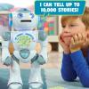 LEXiBOOK, Powerman Neo, My Robot Full of Technology, Remote Control and Gesture Control, Educational Activities in English, Programmable, Music and Dance, Sound and Light Effects, Blue/White, ROB18EN(ROB80EN)